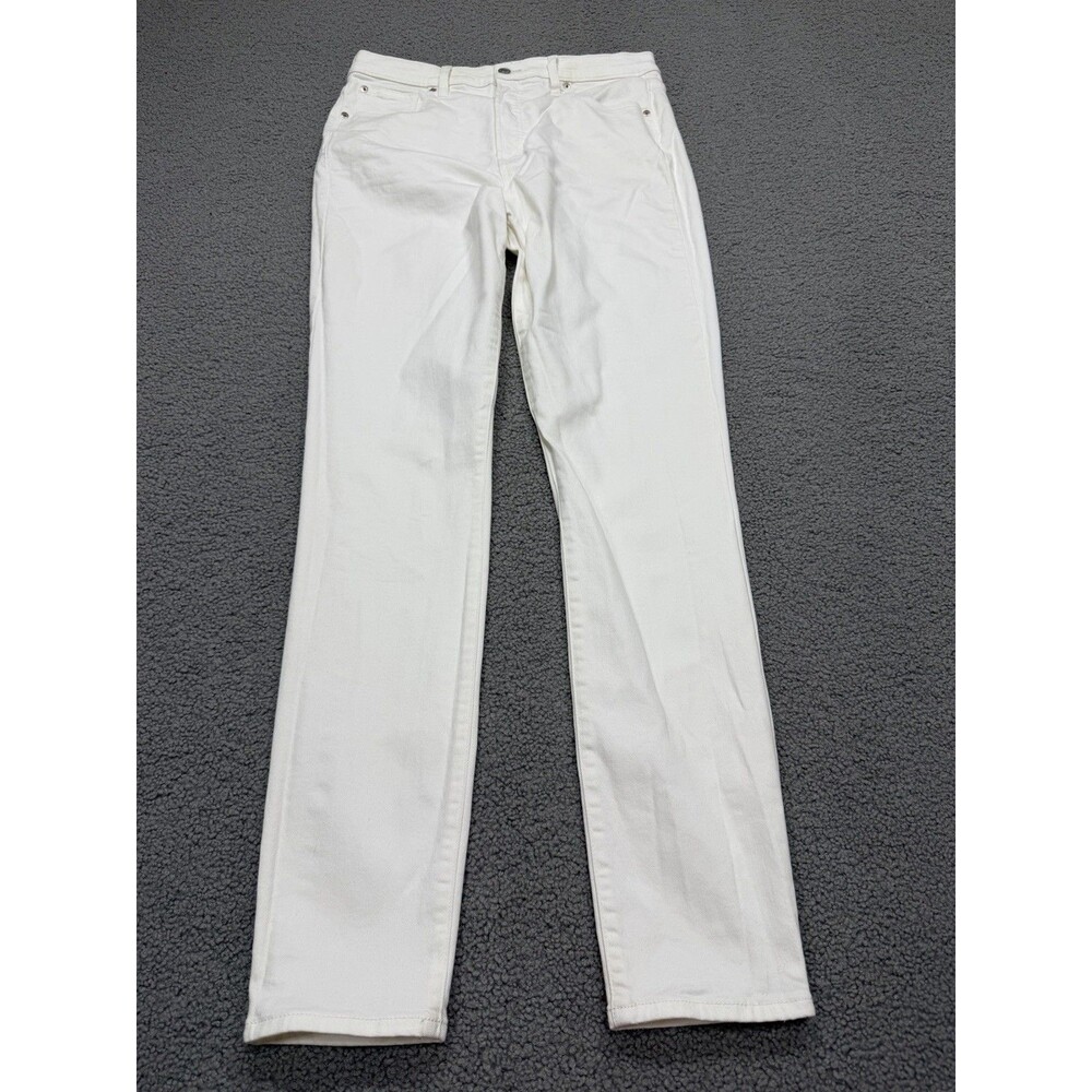 Gap Jeans Pants Women Ivory True Skinny Sky High Stretch Retro Boho Size 33